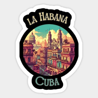 "Enchanting Havana: Tropical Dreams in Retro Style" - Retro Travel Cool Sticker